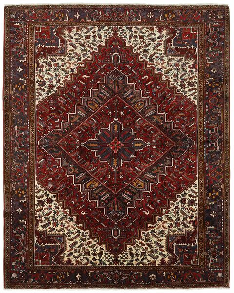  Persischer Heriz Teppich 268X332 Schwarz/Braun Großer (Wolle, Persien/Iran)