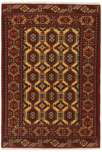 106X154 Tapete Torkaman Fine Oriental Preto/Vermelho Escuro (Lã, Pérsia/Irão)