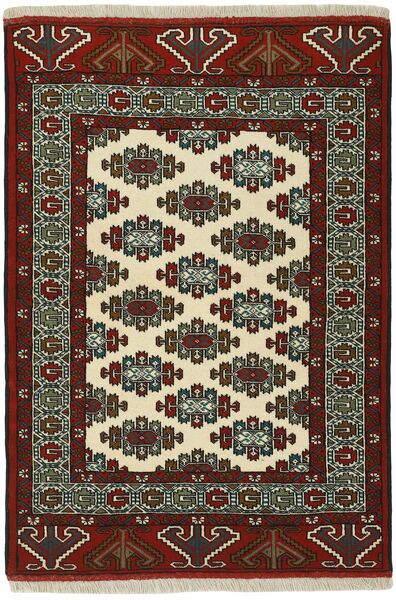  Orientalsk Torkaman Fine Teppe 103X145 Svart/Gul Ull, Persia/Iran