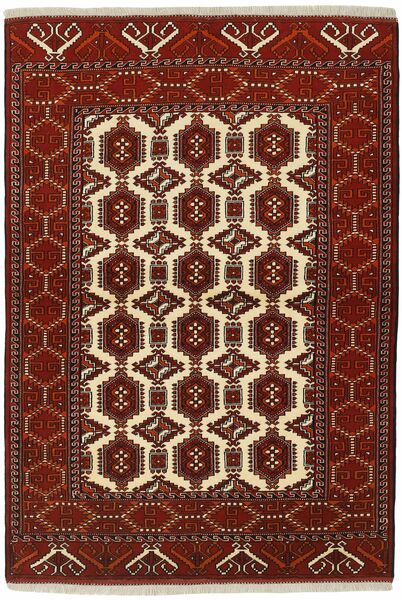 Χαλι Ανατολής Torkaman Fine 134X196 Μαύρα/Σκούρο Κόκκινο (Μαλλί, Περσικά/Ιρανικά)