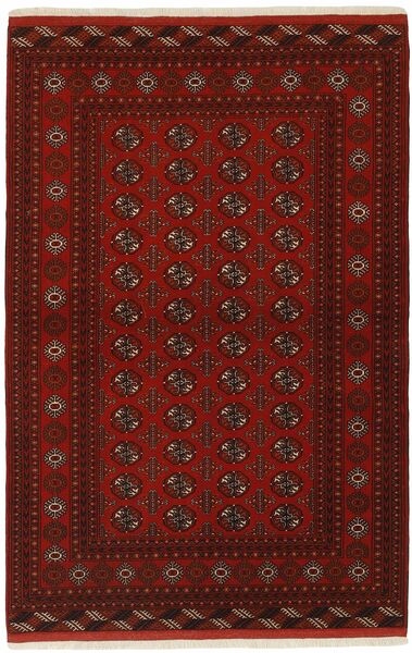 138X212 Torkaman Fine Tæppe Orientalsk Sort/Mørkerød (Uld, Persien/Iran)