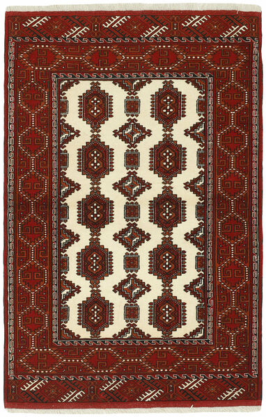  Orientalsk Torkaman Fine Tæppe 103X156 Sort/Mørkerød Uld, Persien/Iran