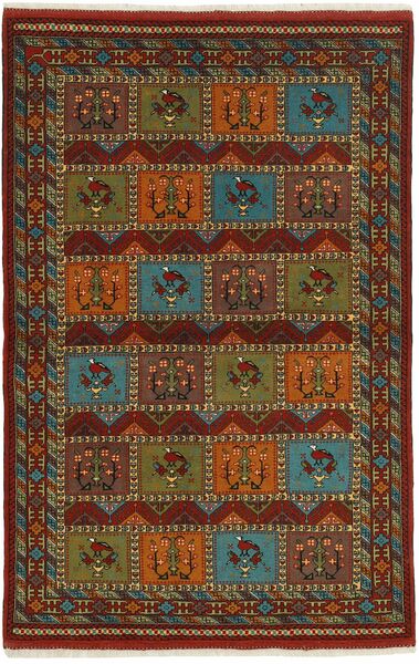  Torkaman Fine Rug 133X202 Persian Wool Black/Brown Small