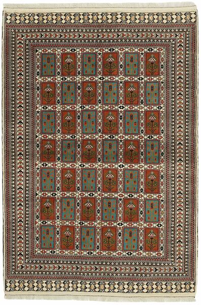  Persian Torkaman Fine Rug 140X205 Brown/Black (Wool, Persia/Iran)