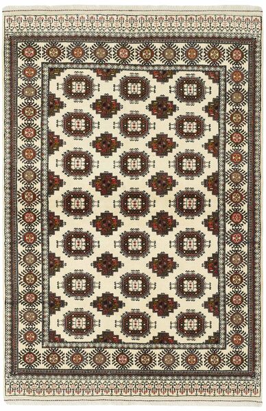 137X204 Torkaman Fine Teppich Orientalischer Schwarz/Gelb (Wolle, Persien/Iran)