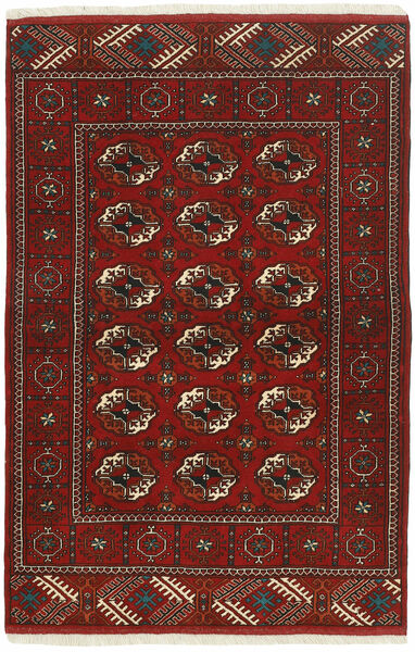  Orientalsk Torkaman Fine Tæppe 104X156 Sort/Mørkerød Uld, Persien/Iran