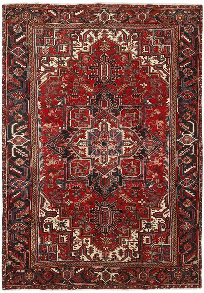230X331 Dywan Orientalny Heriz Ciemnoczerwony/Czarny (Wełna, Persja/Iran)