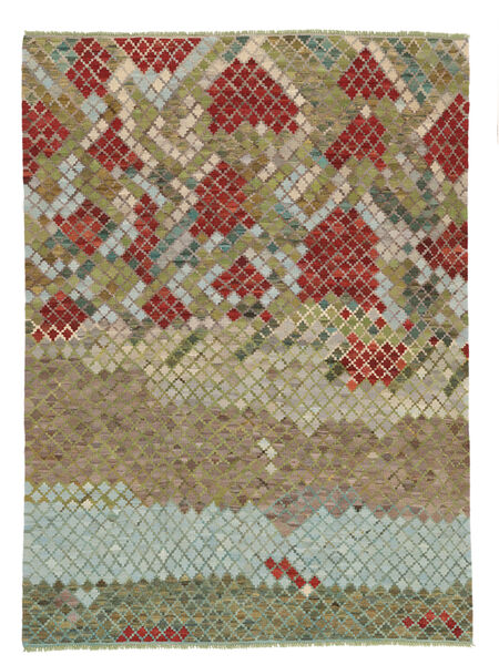 絨毯 キリム アフガン オールド スタイル 205X287 茶色/ダークイエロー (ウール, アフガニスタン)