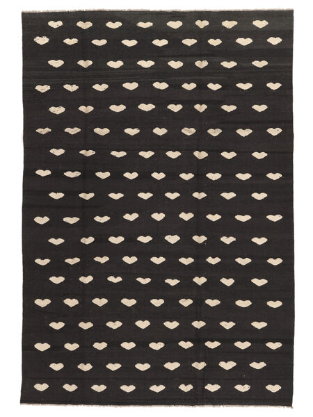 200X292 Tapis Kilim Nimbaft Moderne Noir/Beige (Laine, Afghanistan) Carpetvista