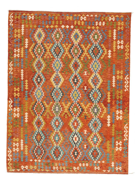 絨毯 オリエンタル キリム アフガン オールド スタイル 257X341 茶色/レッド 大きな (ウール, アフガニスタン)