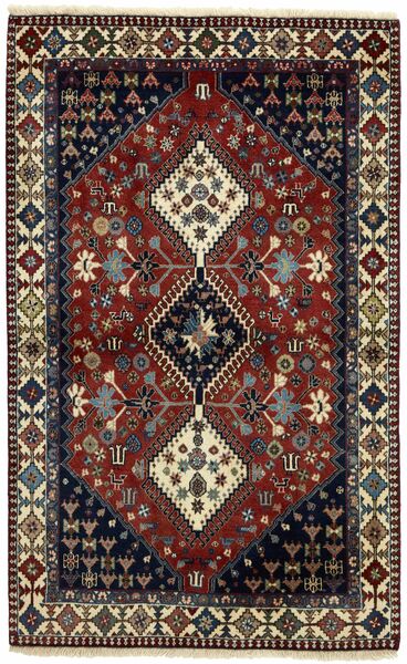 絨毯 ヤラメー 101X166 ブラック/茶色 (ウール, ペルシャ/イラン)