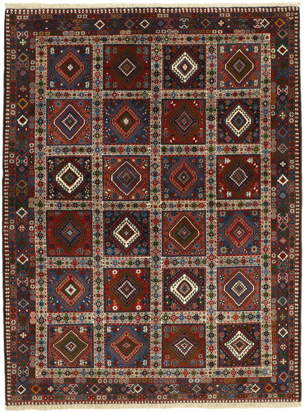  Persischer Yalameh Teppich 153X206 Schwarz/Dunkelrot (Wolle, Persien/Iran)
