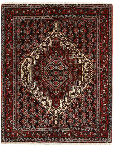 123X153 Alfombra Seneh Oriental Negro/Marrón (Lana, Persia/Irán)