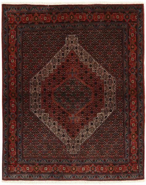 Alfombra Oriental Seneh 126X156 Negro/Rojo Oscuro (Lana, Persia/Irán)