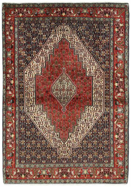 Seneh Teppich 121X173 Schwarz/Braun Wolle, Persien/Iran