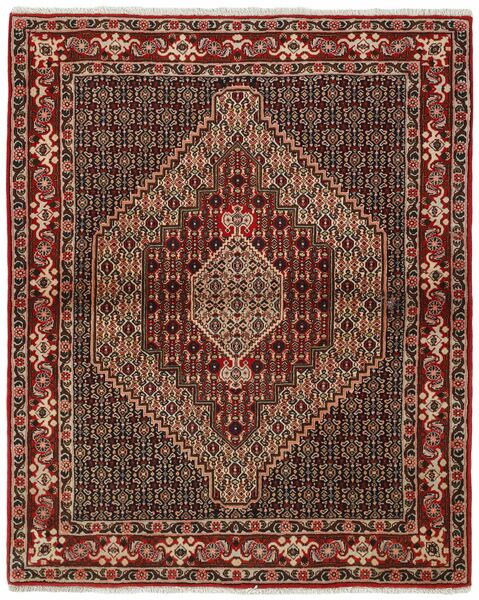  Seneh Rug 124X149 Persian Wool Black/Brown Small