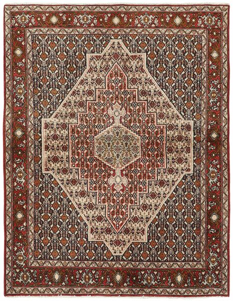 Seneh Teppich 125X161 Braun/Schwarz Wolle, Persien/Iran