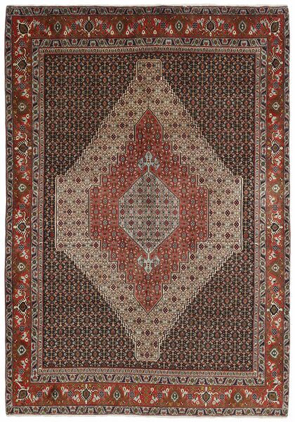  Persischer Seneh Teppich 205X295 Braun/Schwarz (Wolle, Persien/Iran)