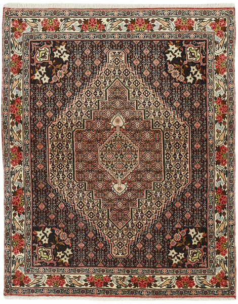 Seneh Teppich 124X155 Braun/Schwarz Wolle, Persien/Iran