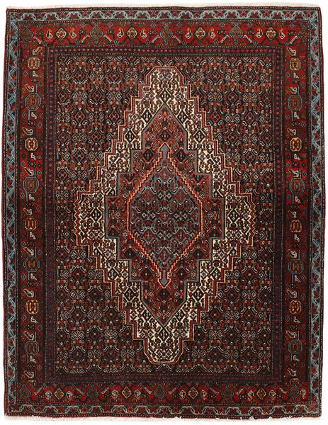  Perzisch Seneh Vloerkleed 122X155 Zwart/Donkerrood