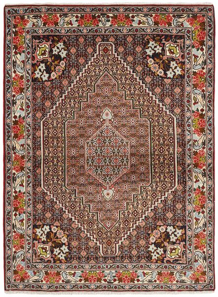 Seneh Teppich 120X160 Braun/Schwarz Wolle, Persien/Iran