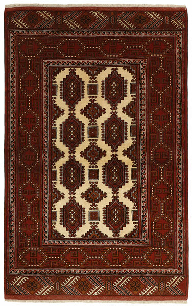 Turkaman Vloerkleed 106X165 Zwart/Bruin Wol, Perzië/Iran