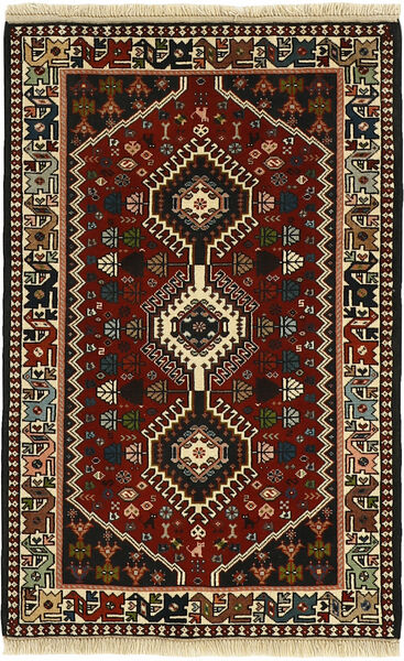Alfombra Persa Yalameh 82X130 Negro/Amarillo (Lana, Persia/Irán)