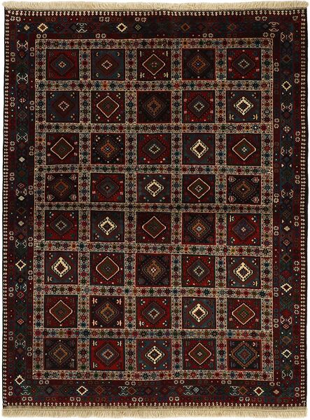  Persischer Yalameh Teppich 151X196 Schwarz/Braun (Wolle, Persien/Iran)