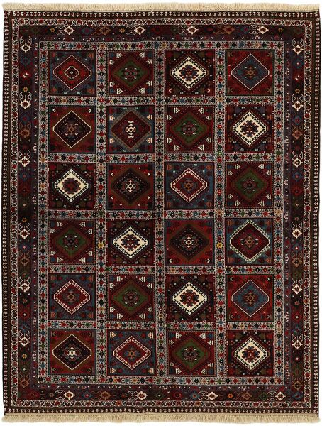 152X195 絨毯 オリエンタル ヤラメー ブラック/茶色 (ウール, ペルシャ/イラン)