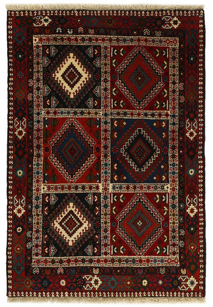  Persian Yalameh Rug 100X147 Black/Brown