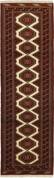  Perzisch Turkaman Vloerkleed 84X295 Zwart/Bruin