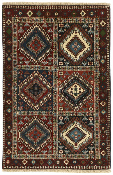Koberec Yalameh 102X150 Černá/Hnědá (Vlna, Persie/Írán)