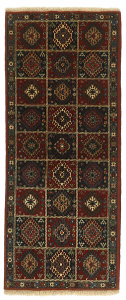  Orientalischer Yalameh Teppich 83X201 Läufer Schwarz/Braun Wolle, Persien/Iran