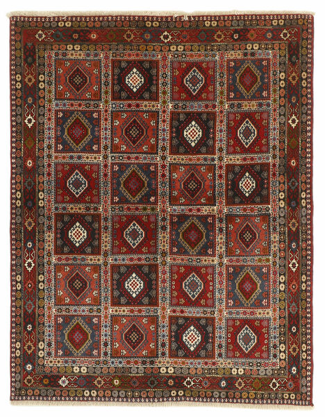  Persischer Yalameh Teppich 152X194 Schwarz/Dunkelrot