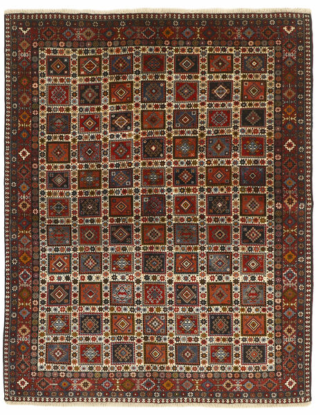  Persischer Yalameh Teppich 152X196 Schwarz/Braun (Wolle, Persien/Iran)