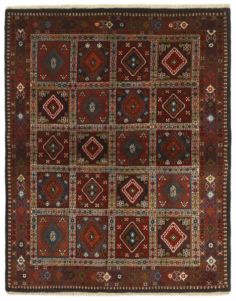  Persischer Yalameh Teppich 149X195 Schwarz/Dunkelrot (Wolle, Persien/Iran)