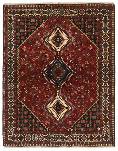  Persischer Yalameh Teppich 153X197 Schwarz/Dunkelrot (Wolle, Persien/Iran)