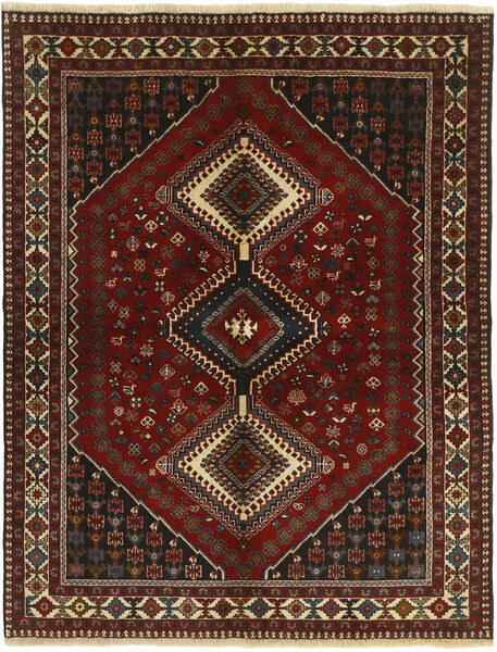  Persischer Yalameh Teppich 148X193 Schwarz/Braun (Wolle, Persien/Iran)