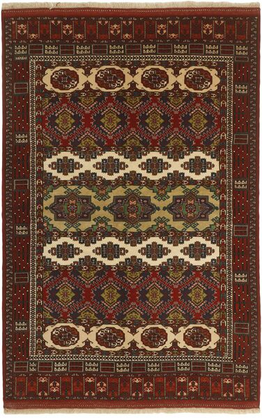 絨毯 トルクメン 161X244 ブラック/茶色 (ウール, ペルシャ/イラン)