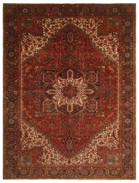 310X401 Heriz Teppich Orientalischer Dunkelrot/Schwarz Großer (Wolle, Persien/Iran)