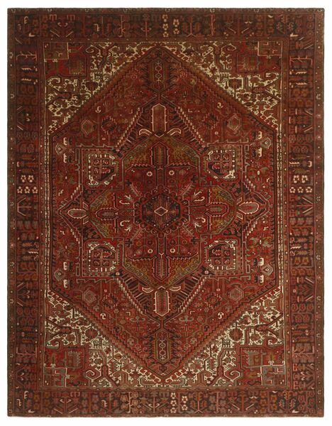 絨毯 オリエンタル ヘリーズ 291X373 ブラック/茶色 大きな (ウール, ペルシャ/イラン)