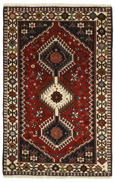 Yalameh Vloerkleed 83X134 Zwart/Donkerrood Wol, Perzië/Iran