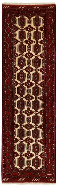 84X288 Dywan Turkmeński Orientalny Chodnikowy Czarny/Brunatny (Wełna, Persja/Iran)