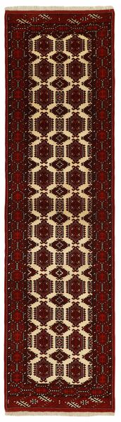 82X298 Turkaman Vloerkleed Oosters Tapijtloper Zwart/Bruin (Wol, Perzië/Iran)