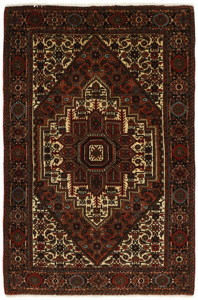絨毯 オリエンタル ゴルトー 106X158 ブラック/茶色 (ウール, ペルシャ/イラン)