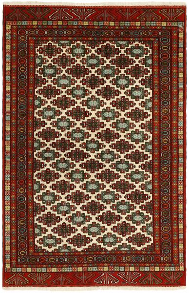 Turkaman Teppich 158X242 Persischer Wollteppich Schwarz/Dunkelrot Klein