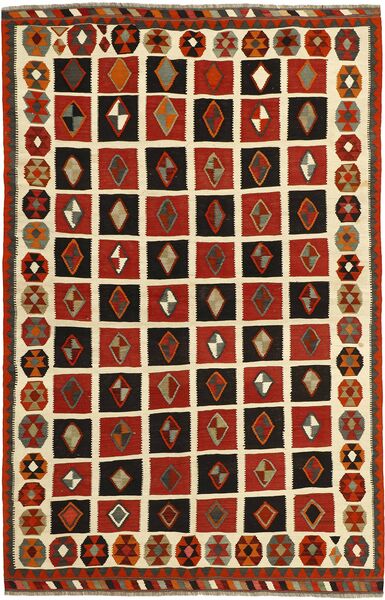160X248 Tapis D'orient Kilim Vintage Rouge Foncé/Noir (Laine, Perse/Iran)