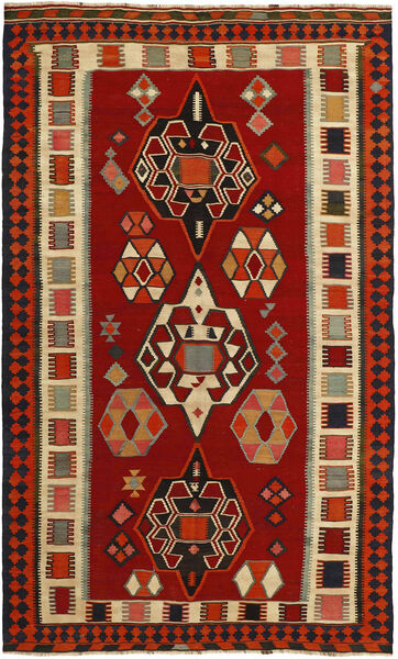 Kelim Vintage Tæppe 158X261 Mørkerød/Sort Uld, Persien/Iran