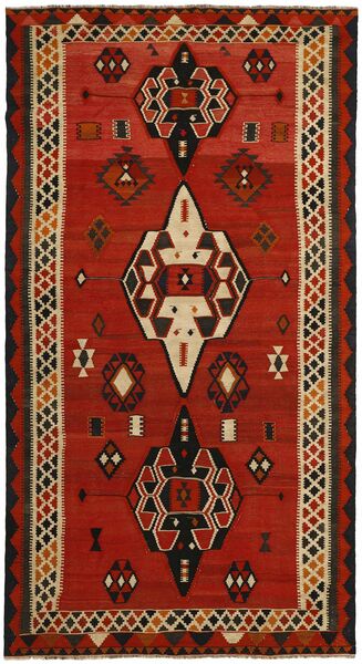 Alfombra Kilim Vintage 164X314 De Pasillo Rojo Oscuro/Negro (Lana, Persia/Irán)