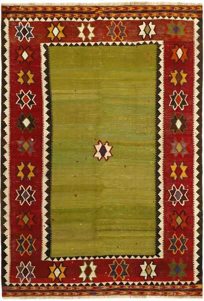 166X239 Dywan Kilim Vintage Orientalny Ciemny Żółty/Ciemnoczerwony (Wełna, Persja/Iran)